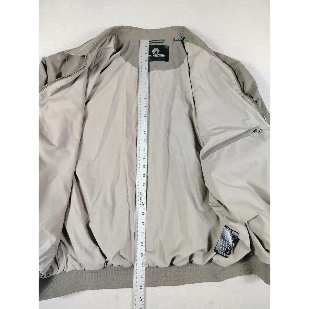 Weatherproof Jacket Mens 2XL Gray Microfiber Windbreaker Bomber Lined Outdoor
